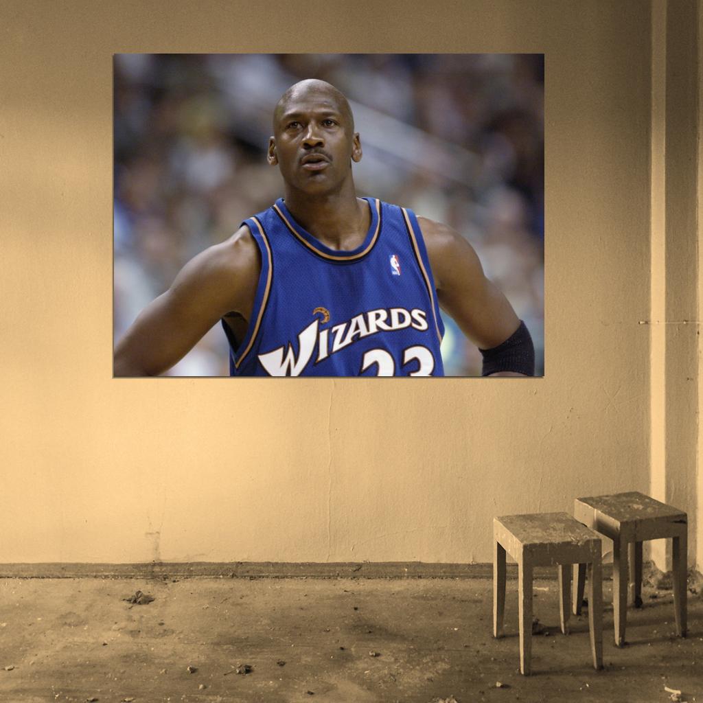 Michael Jordan Washington Wizards Jersey Basketball Sport Wall Art Print Poster