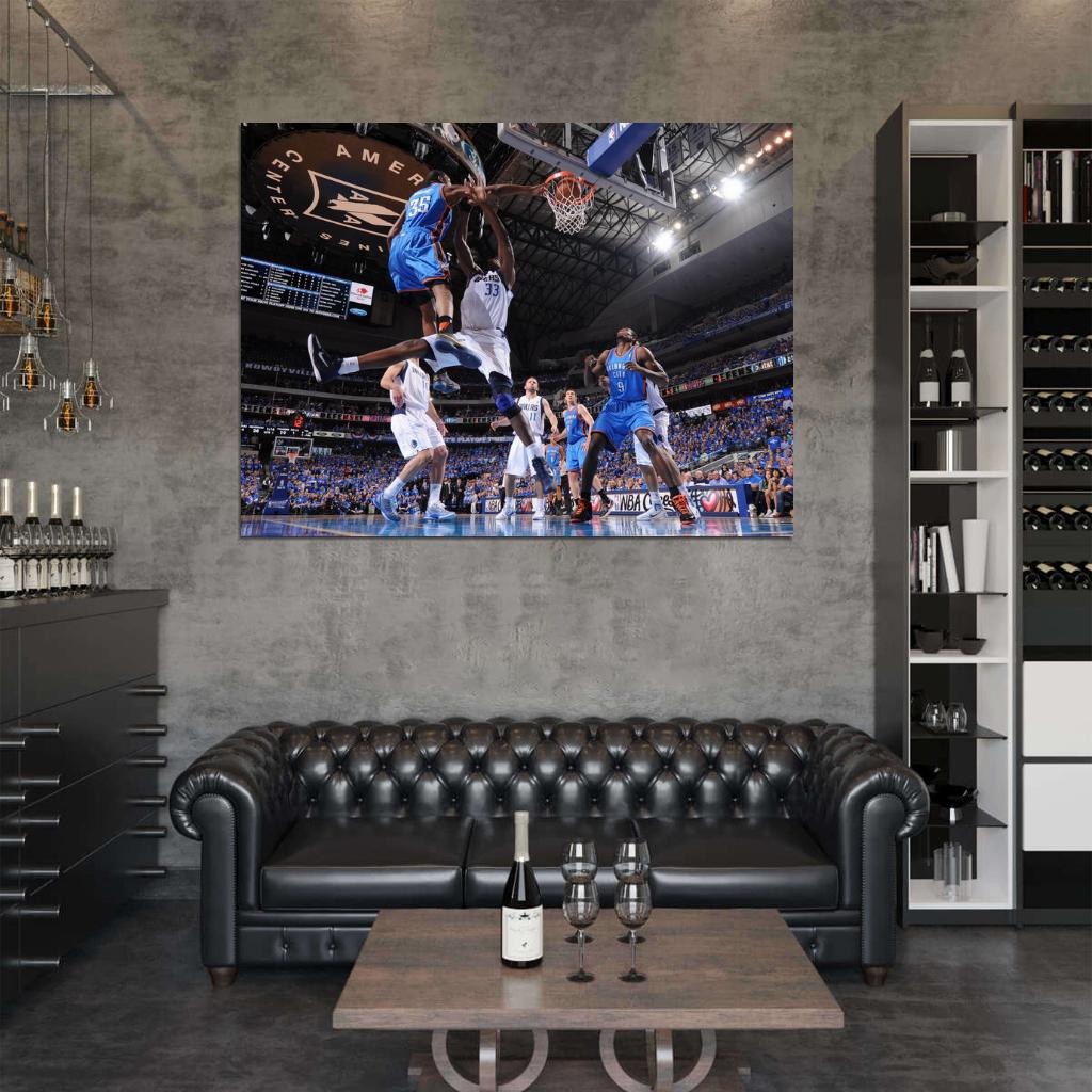 Kevin Durant Monster Dunk Brendan Haywood Basketball Sport Wall Art Print Poster