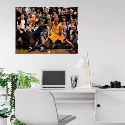 LeBron James Post Up Black Jersey Basketball Sport Wall Art Print Poster