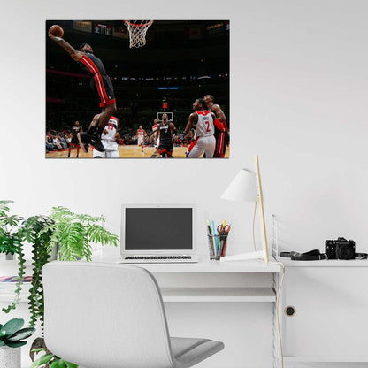LeBron James Tomahawk Dunk Basketball Sport Wall Art Print Poster
