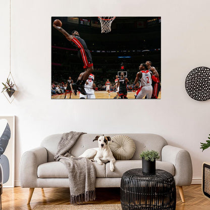 LeBron James Tomahawk Dunk Basketball Sport Wall Art Print Poster