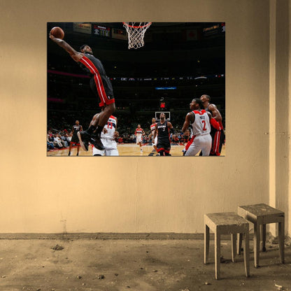 LeBron James Tomahawk Dunk Basketball Sport Wall Art Print Poster