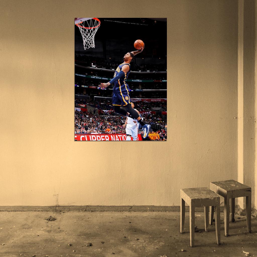 Paul George Slam Dunk Basketball Sport Wall Art Print Poster