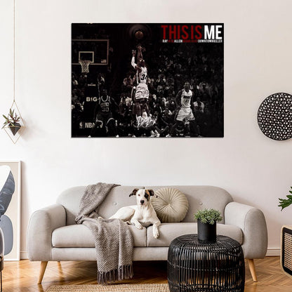 Ray Allen Three-Point Shot Basketball Sport Wall Art Print Poster