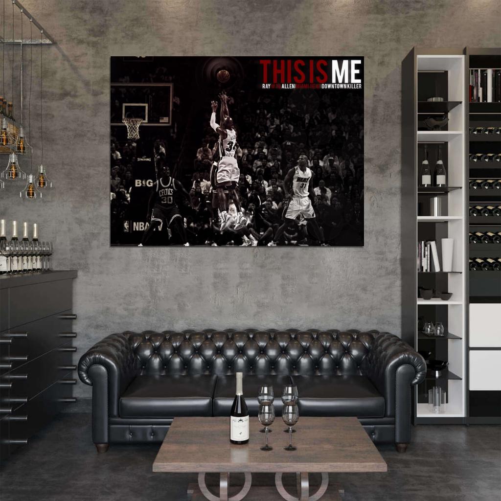 Ray Allen Three-Point Shot Basketball Sport Wall Art Print Poster