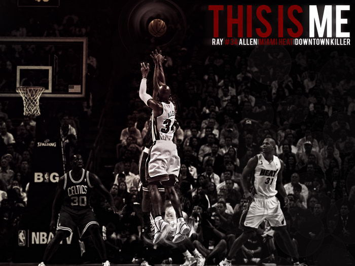 Ray Allen Three-Point Shot Basketball Sport Wall Art Print Poster