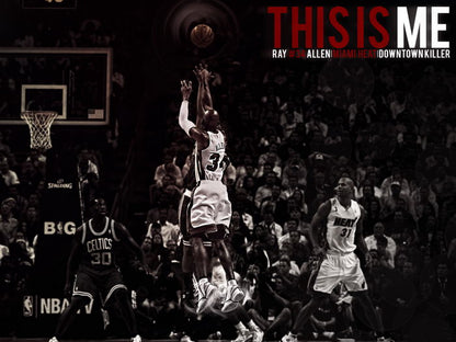 Ray Allen Three-Point Shot Basketball Sport Wall Art Print Poster