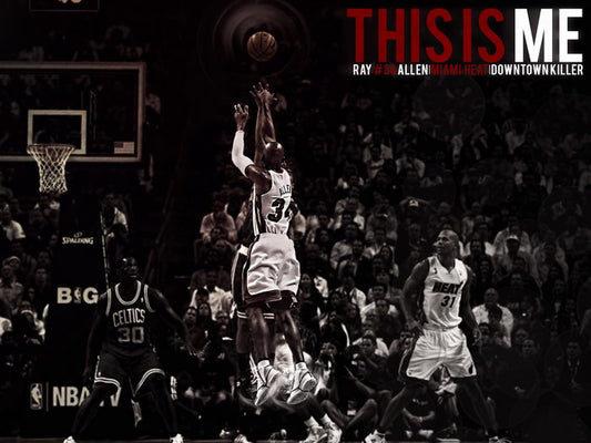 Ray Allen Three-Point Shot Basketball Sport Wall Art Print Poster