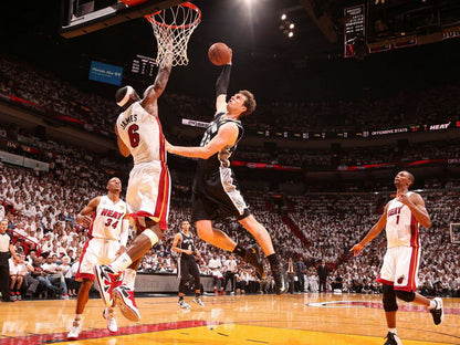 LeBron James Block Tiago Splitter Basketball Sport Wall Art Print Poster