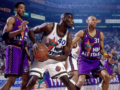 Scottie Pippen Shawn Kemp Reggie Miller All-Star Game 1995 Basketball Sport Wall Art Print Poster