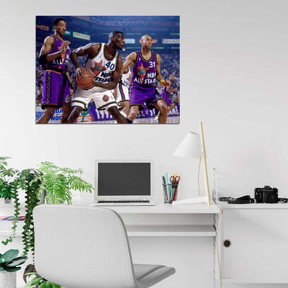 Scottie Pippen Shawn Kemp Reggie Miller All-Star Game 1995 Basketball Sport Wall Art Print Poster
