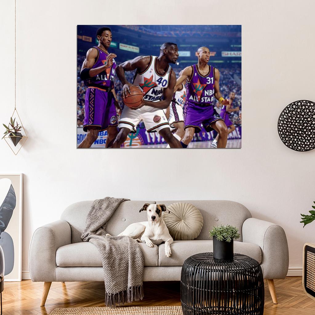 Scottie Pippen Shawn Kemp Reggie Miller All-Star Game 1995 Basketball Sport Wall Art Print Poster