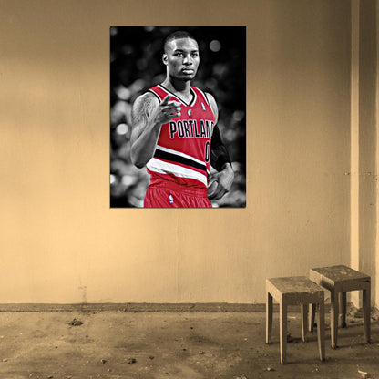 Damian Lillard BW Basketball Sport Wall Art Print Poster