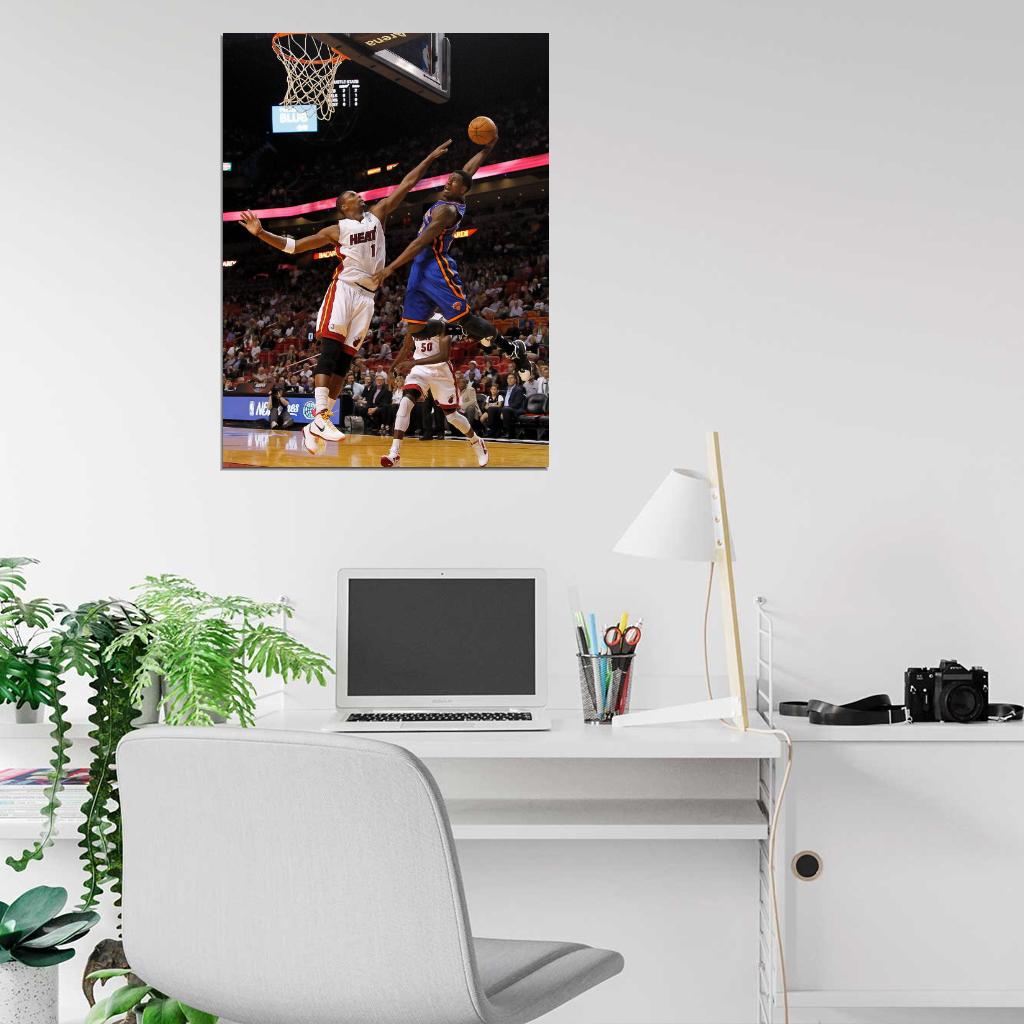 Iman Shumpert Dunk Chris Bosh New York Basketball Sport Wall Art Print Poster