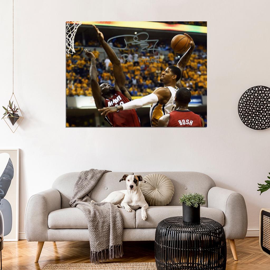 Paul George Dunk Signature Posterized Basketball Sport Wall Art Print Poster