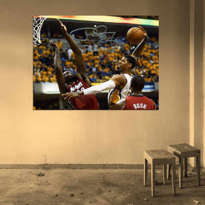 Paul George Dunk Signature Posterized Basketball Sport Wall Art Print Poster