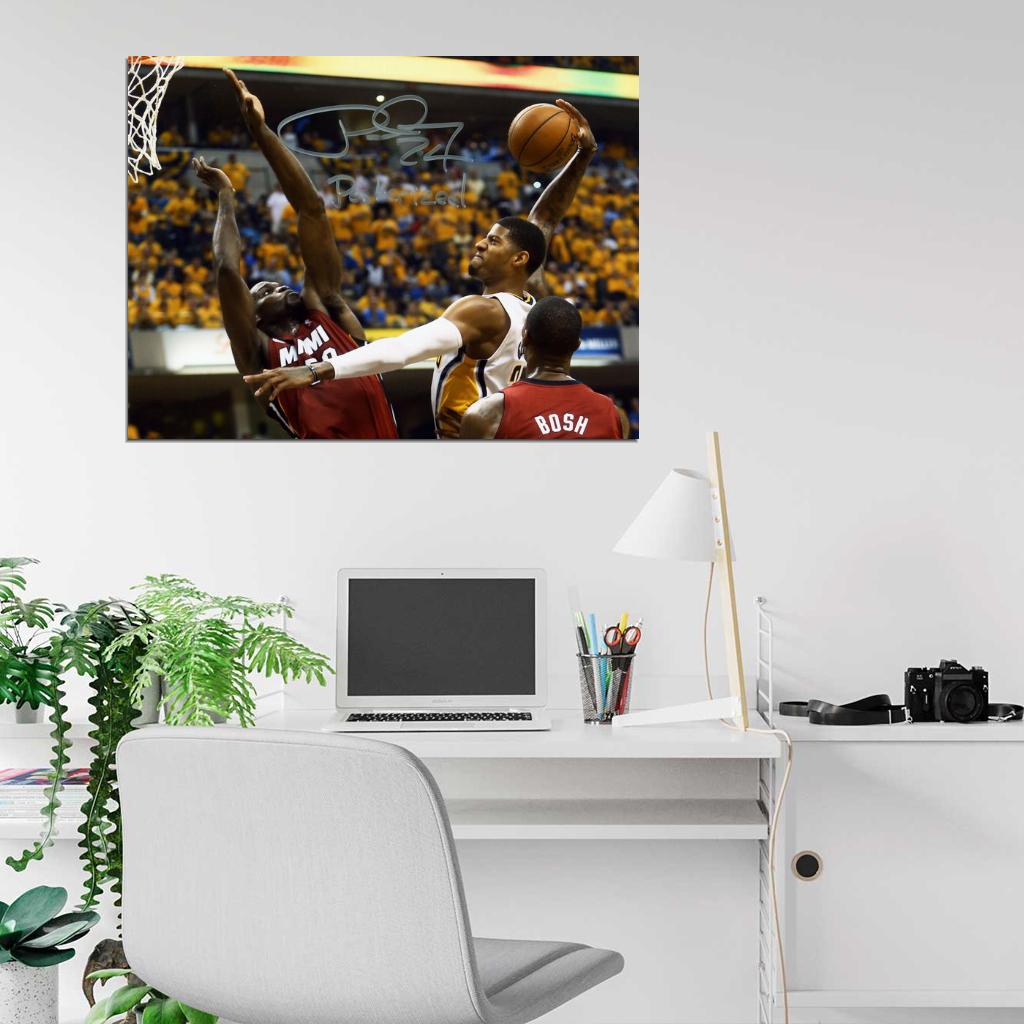 Paul George Dunk Signature Posterized Basketball Sport Wall Art Print Poster
