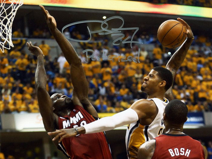 Paul George Dunk Signature Posterized Basketball Sport Wall Art Print Poster