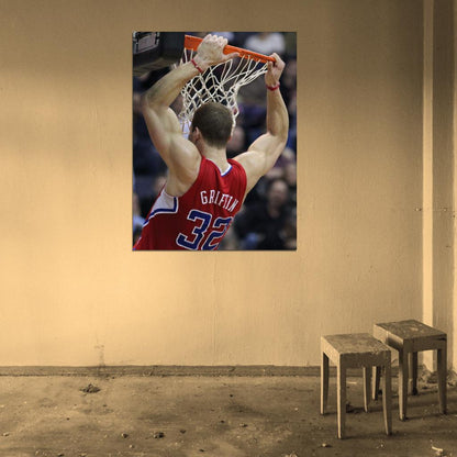 Blake Griffin Dunk Rim Los Angeles Basketball Sport Wall Art Print Poster