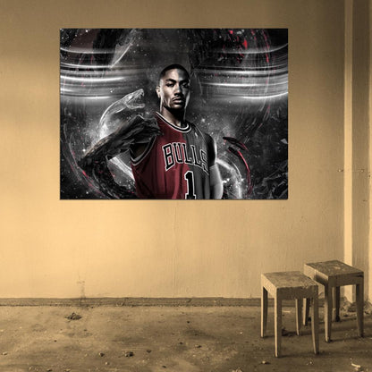 Derrick Rose Art Basketball Sport Wall Art Print Poster