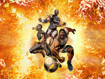 Big Three Art Champions Ring Basketball Sport Wall Art Print Poster