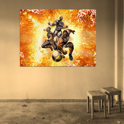 Big Three Art Champions Ring Basketball Sport Wall Art Print Poster