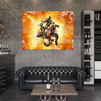 Big Three Art Champions Ring Basketball Sport Wall Art Print Poster