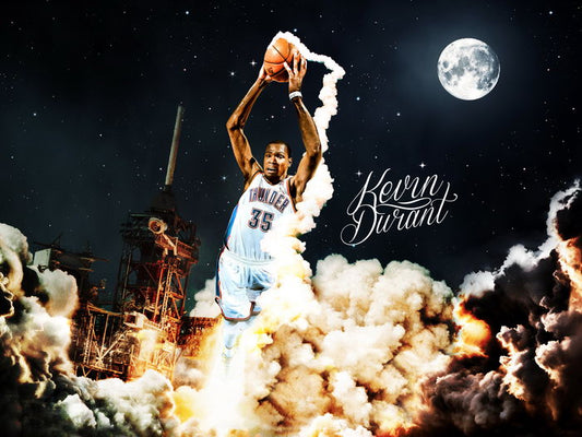 Kevin Durant Dunk Art OKC Thunder Basketball Sport Wall Art Print Poster