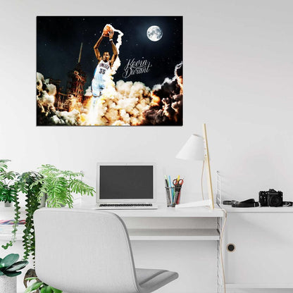Kevin Durant Dunk Art OKC Thunder Basketball Sport Wall Art Print Poster