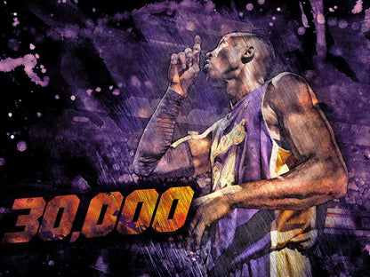 Black Mamba Art Los Angeles Basketball Sport Wall Art Print Poster