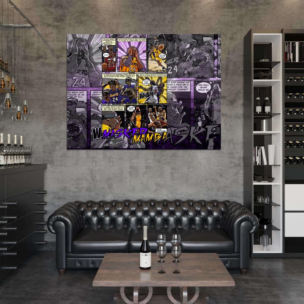 Black Mamba Art Los Angeles Basketball Sport Wall Art Print Poster