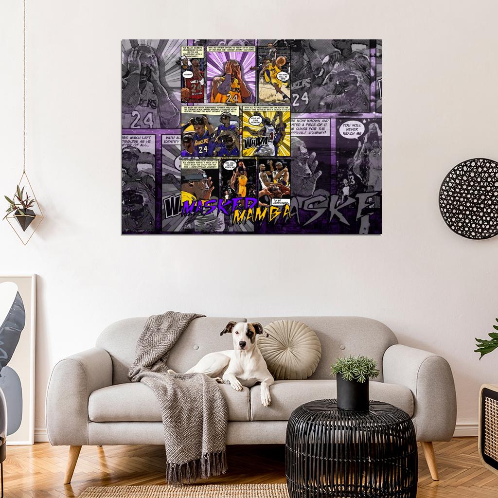 Black Mamba Art Los Angeles Basketball Sport Wall Art Print Poster