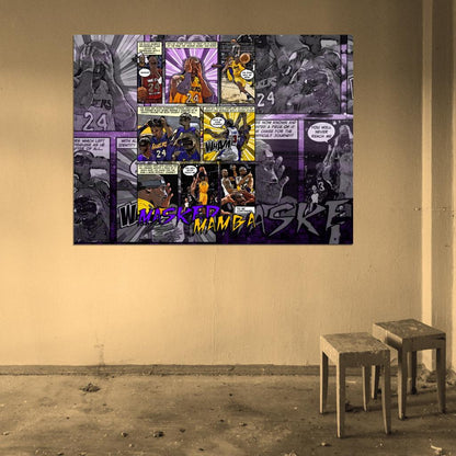Black Mamba Art Los Angeles Basketball Sport Wall Art Print Poster