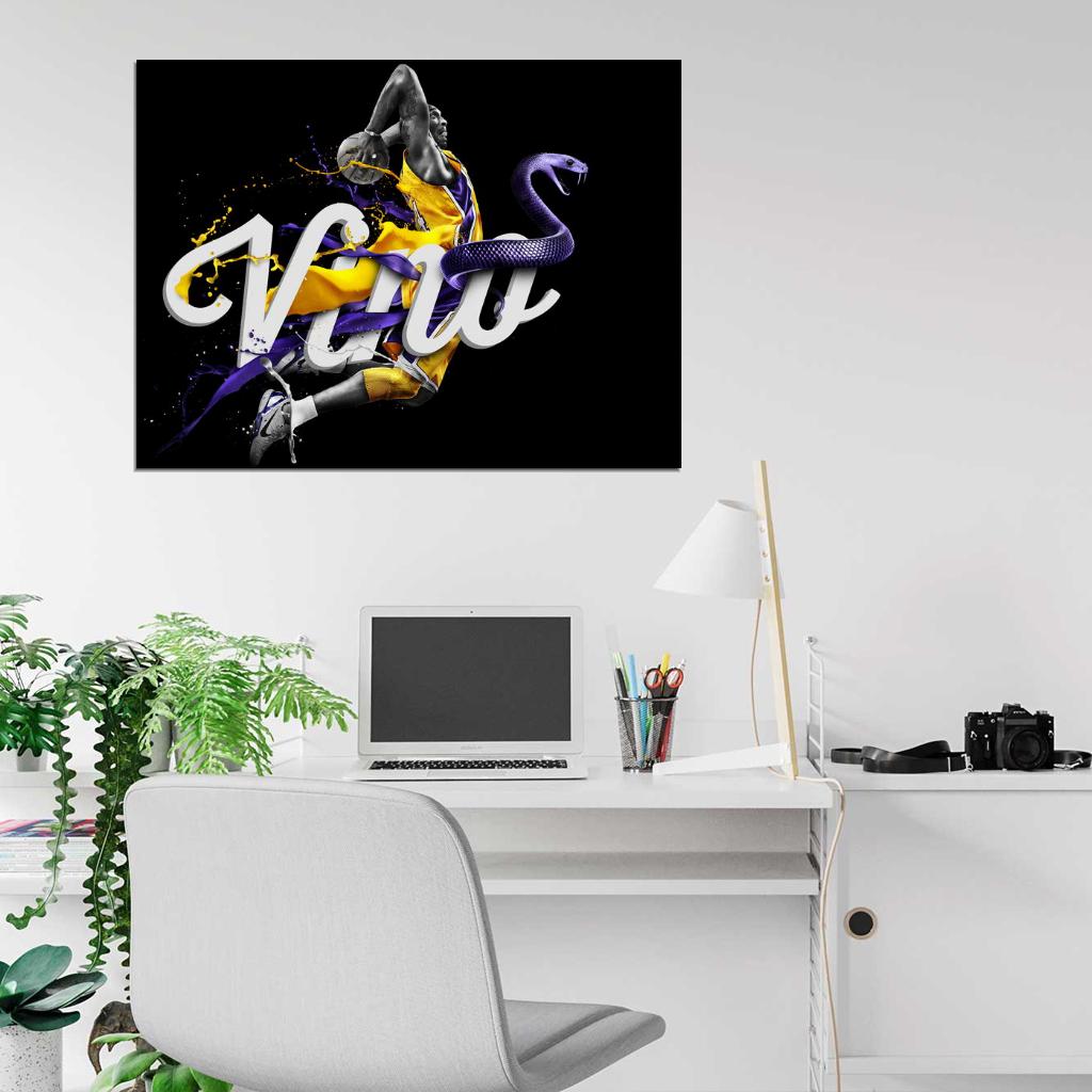 Black Mamba Art Los Angeles Basketball Sport Wall Art Print Poster