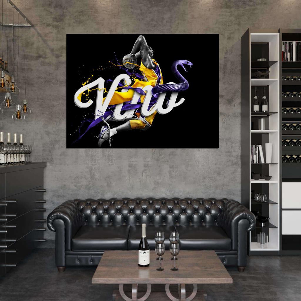 Black Mamba Art Los Angeles Basketball Sport Wall Art Print Poster