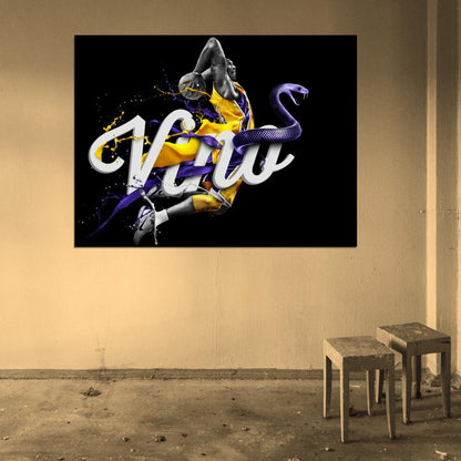 Black Mamba Art Los Angeles Basketball Sport Wall Art Print Poster