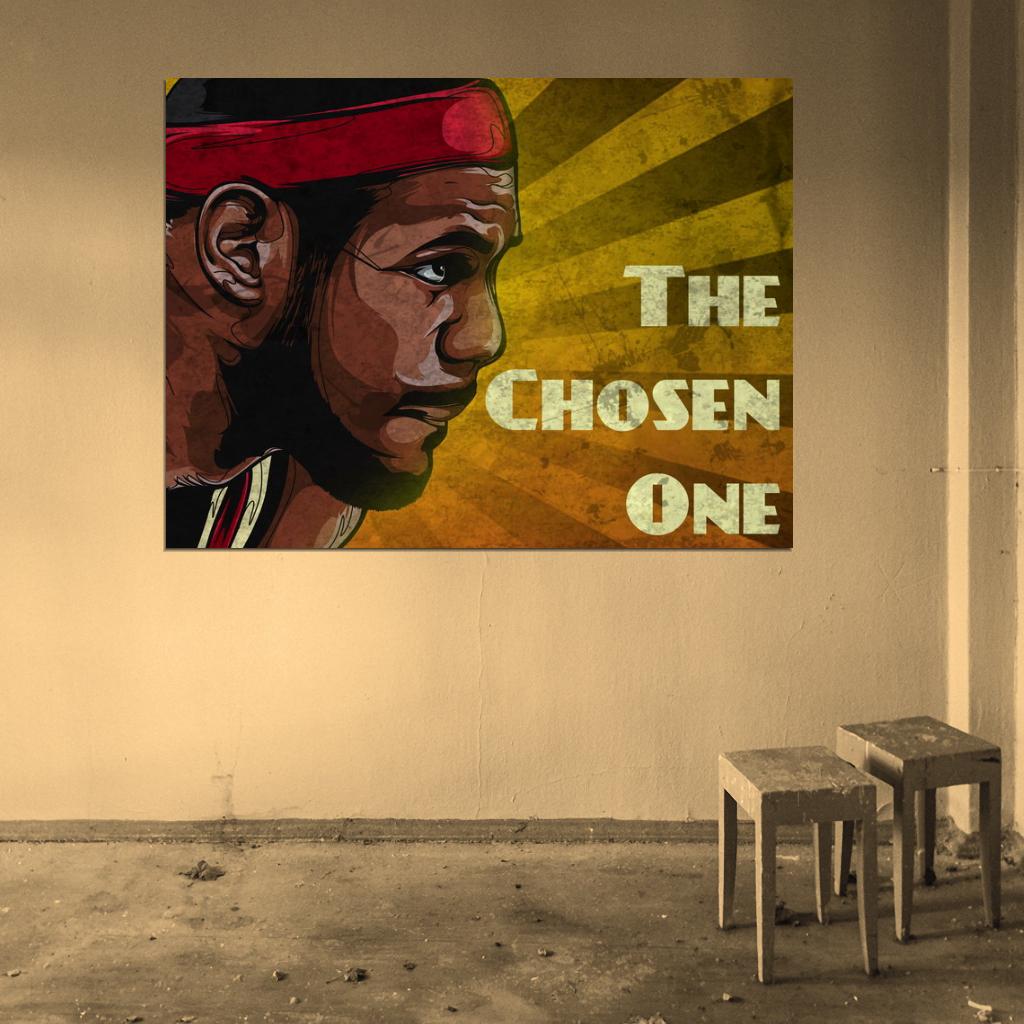 LeBron James Art The Chosen One King Basketball Sport Wall Art Print Poster