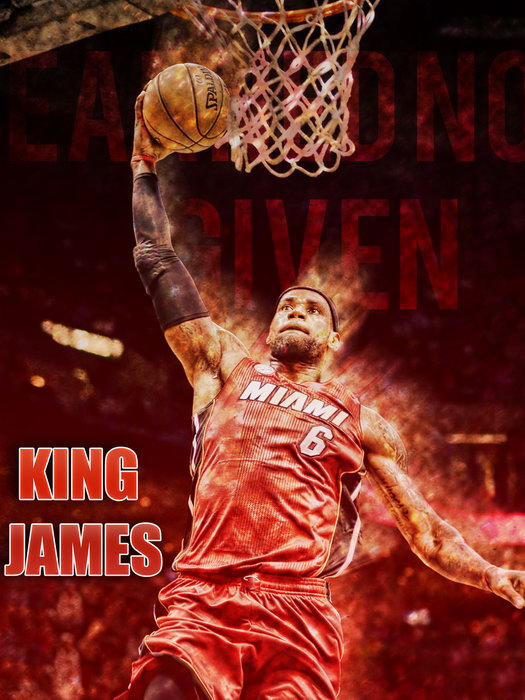 King James Lebron Art Dunk Basketball Sport Wall Art Print Poster
