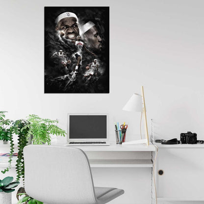 LeBron James Art Dunk Basketball Sport Wall Art Print Poster