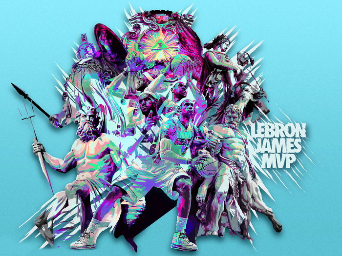 LeBron James MVP Art Dunk Basketball Sport Wall Art Print Poster