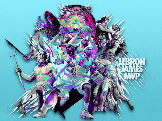 LeBron James MVP Art Dunk Basketball Sport Wall Art Print Poster