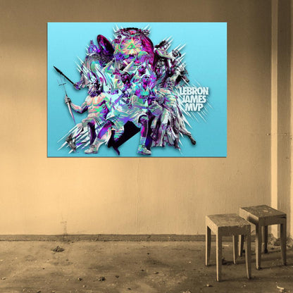 LeBron James MVP Art Dunk Basketball Sport Wall Art Print Poster