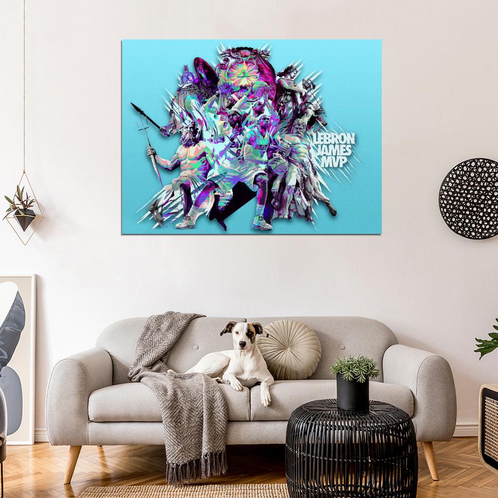 LeBron James MVP Art Dunk Basketball Sport Wall Art Print Poster