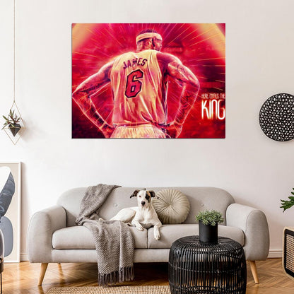 The King LeBron James Back Art Basketball Sport Wall Art Print Poster