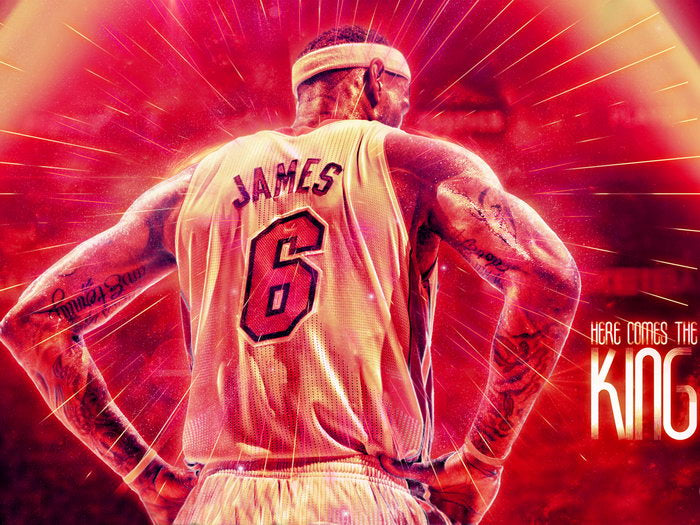 The King LeBron James Back Art Basketball Sport Wall Art Print Poster