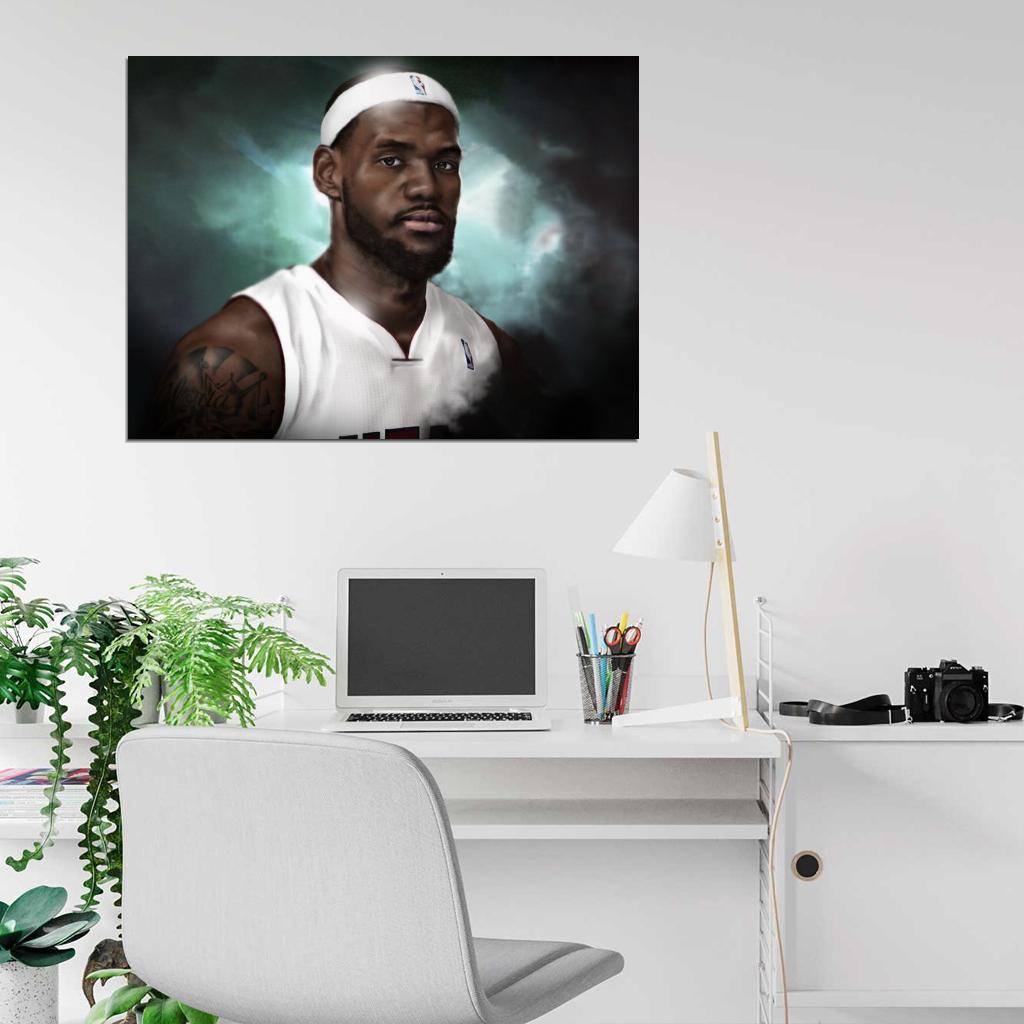 The King LeBron James Painting Artwork Art Basketball Sport Wall Art Print Poster