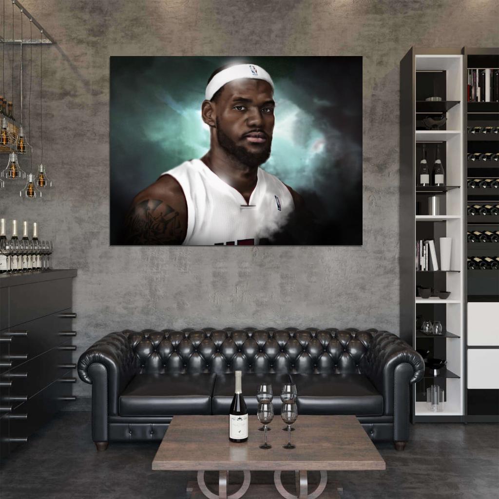 The King LeBron James Painting Artwork Art Basketball Sport Wall Art Print Poster