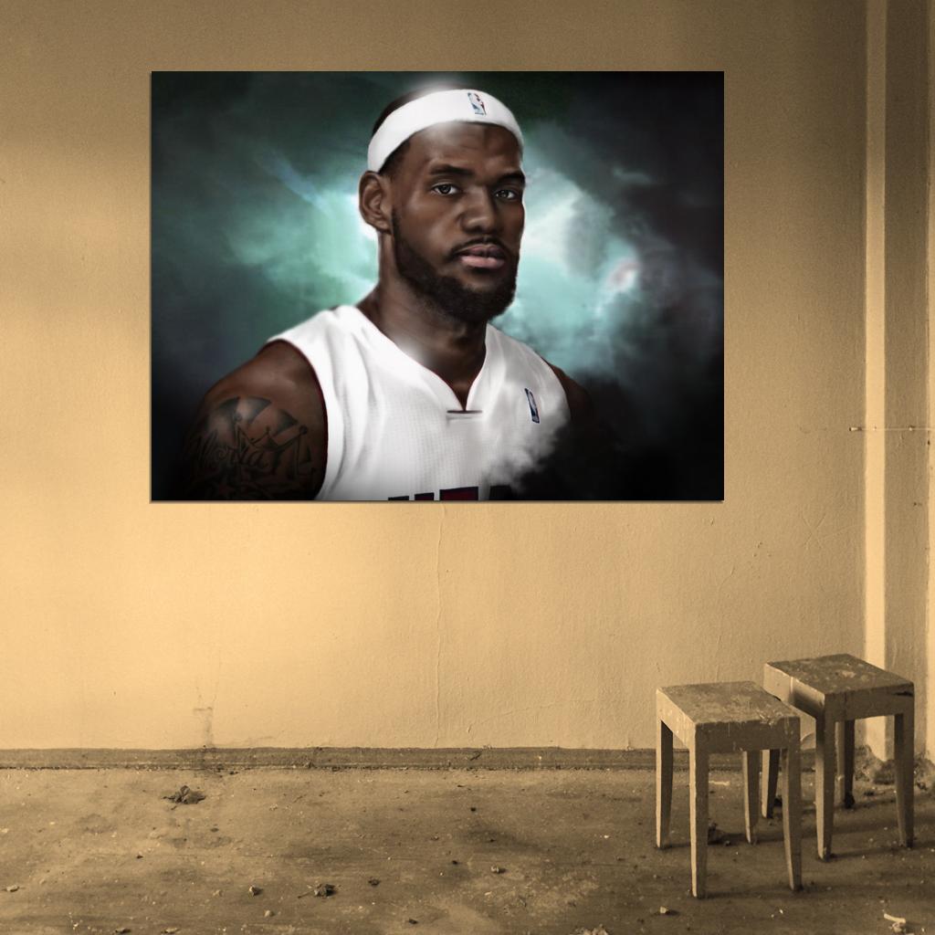 The King LeBron James Painting Artwork Art Basketball Sport Wall Art Print Poster