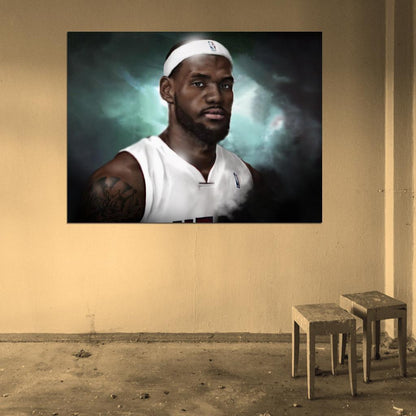 The King LeBron James Painting Artwork Art Basketball Sport Wall Art Print Poster