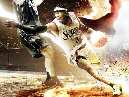 Allen Iverson Philadelphia Sixers Art Basketball Sport Wall Art Print Poster
